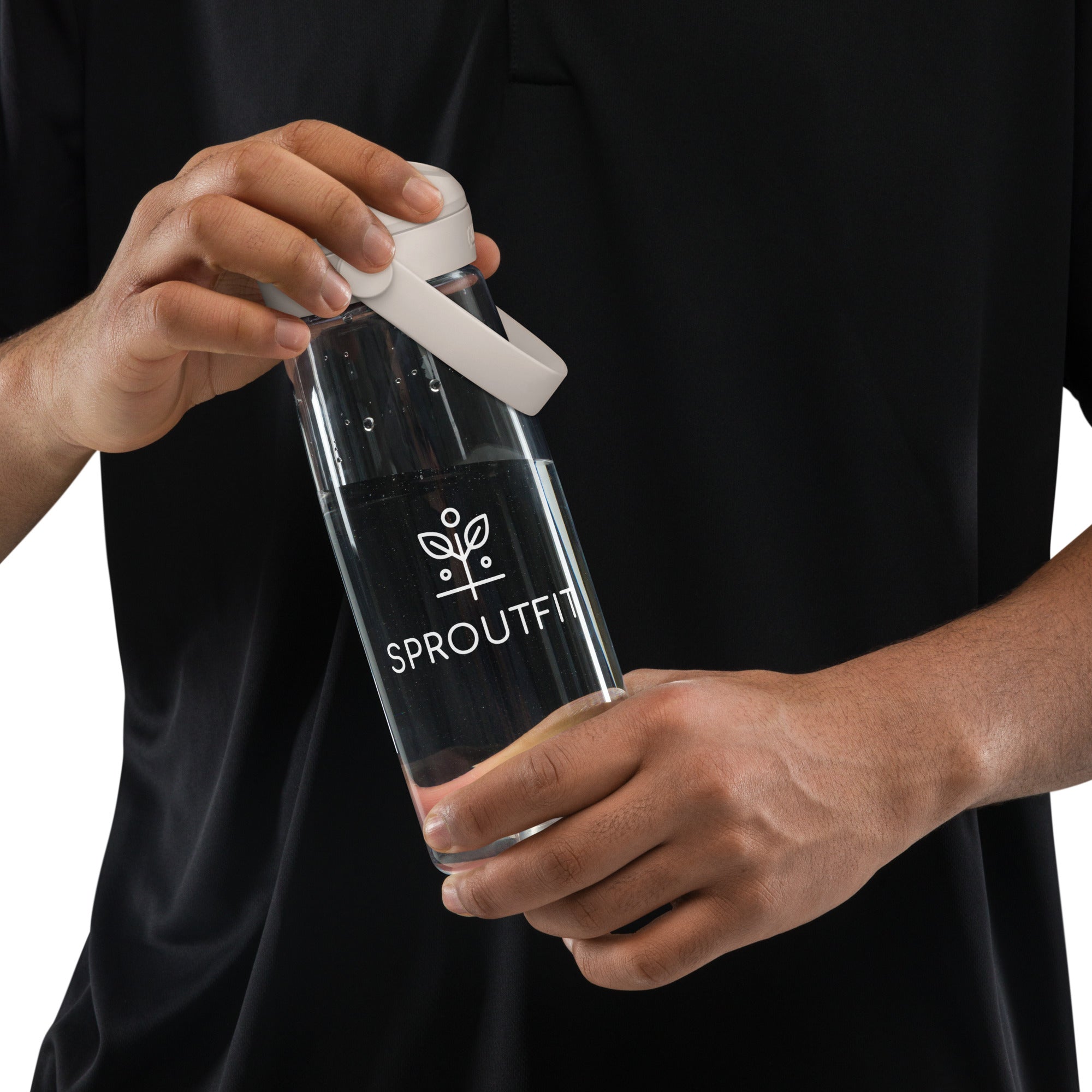 Flip straw water bottle